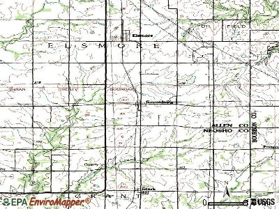 Savonburg topographic map