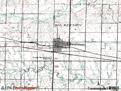 WaKeeney topographic map