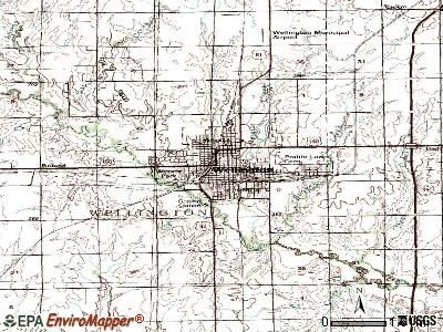 Wellington topographic map