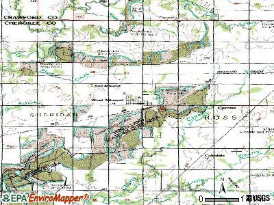 West Mineral topographic map