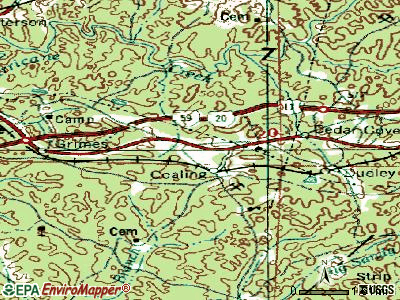 Coaling topographic map
