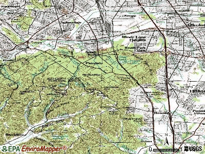 Hollyvilla topographic map
