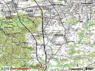 Hunters Hollow topographic map