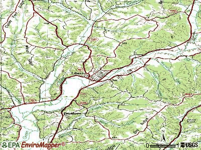 Liberty topographic map