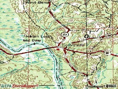 Coffeeville topographic map