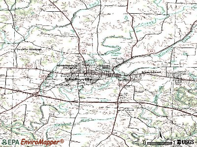 Shelbyville topographic map