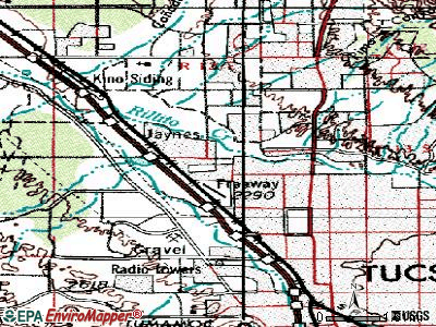 Flowing Wells topographic map