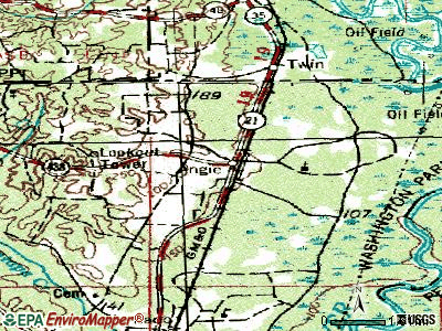 Angie topographic map