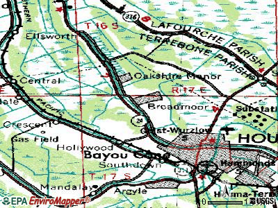 Bayou Cane topographic map