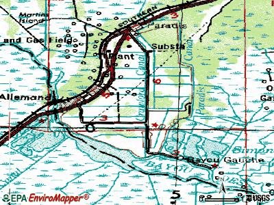 Bayou Gauche topographic map