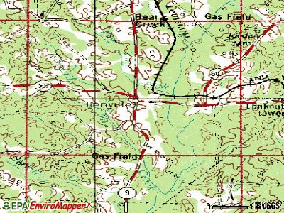Bienville topographic map