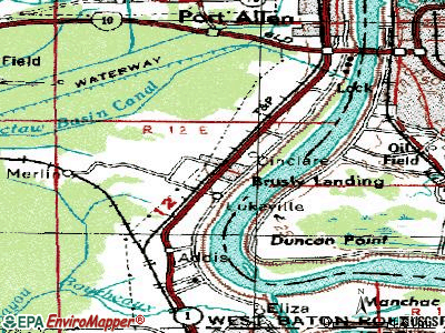 Brusly topographic map