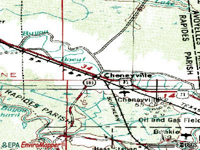 Cheneyville topographic map