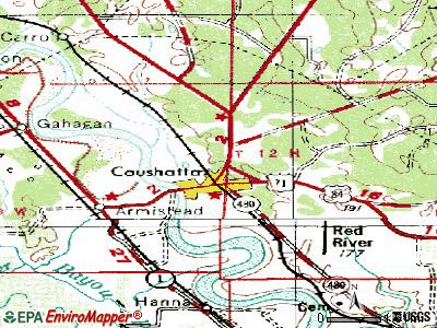Coushatta topographic map