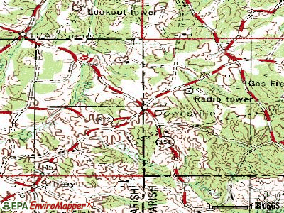 Downsville topographic map