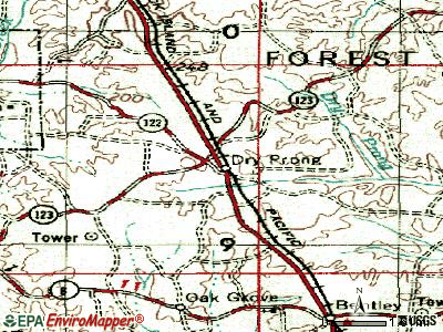Dry Prong topographic map