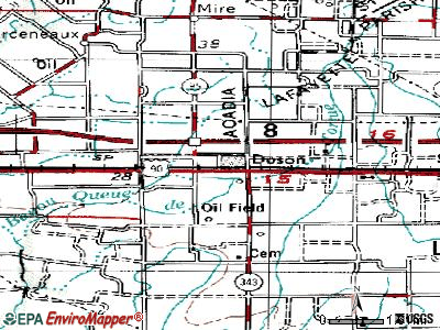 Duson topographic map