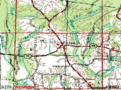 Folsom topographic map