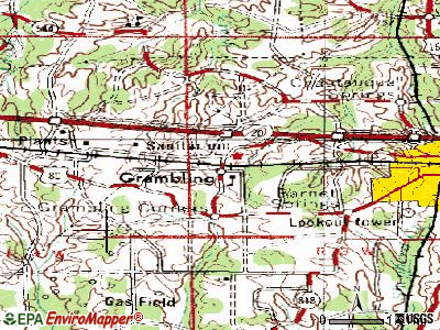 Grambling topographic map