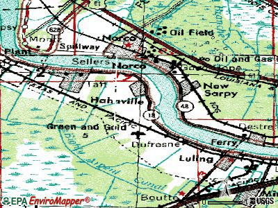 Hahnville topographic map