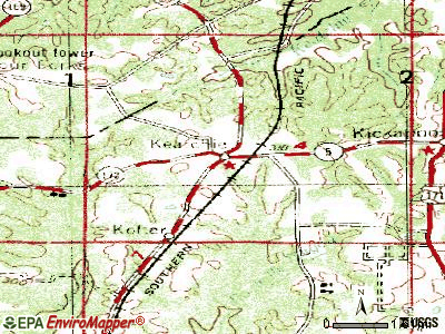 Keachi topographic map