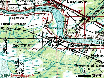 Killona topographic map