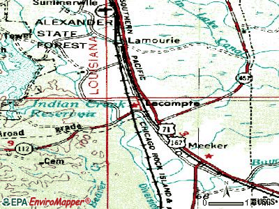 Lecompte topographic map