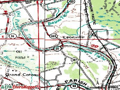 Leonville topographic map
