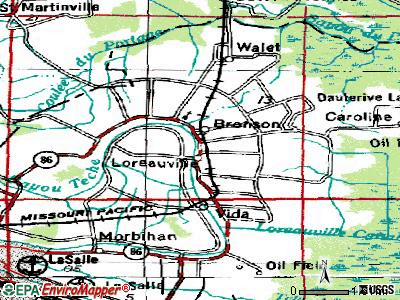 Loreauville topographic map