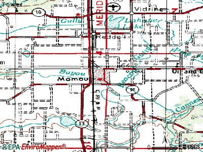 Mamou topographic map