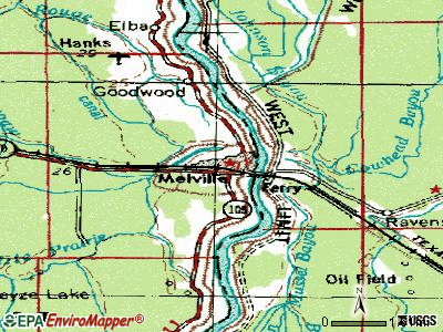 Melville topographic map