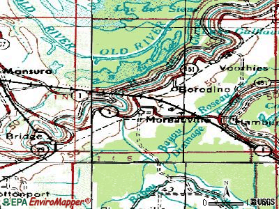 Moreauville topographic map