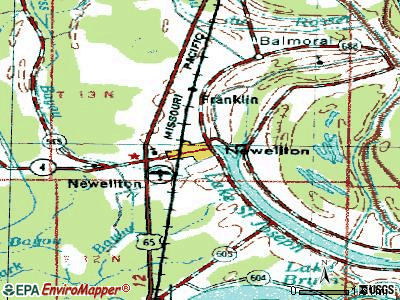 Newellton topographic map