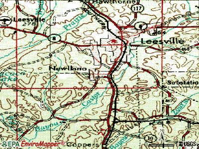 New Llano topographic map