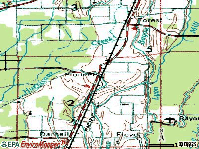 Pioneer topographic map