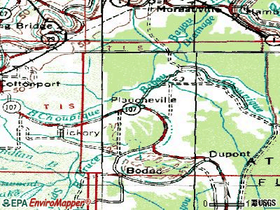 Plaucheville topographic map