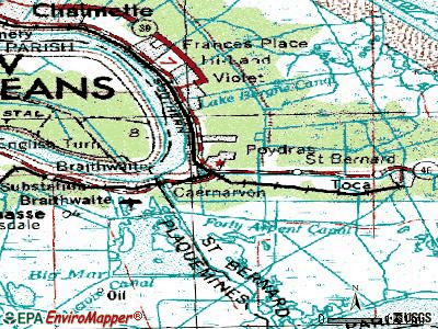 Poydras topographic map