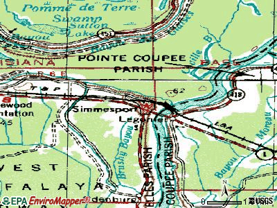 Simmesport topographic map