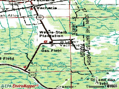 South Vacherie topographic map