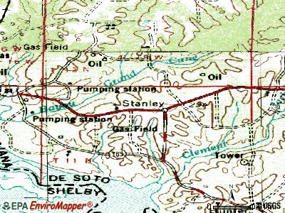 Stanley topographic map