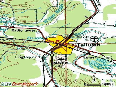 Tallulah topographic map