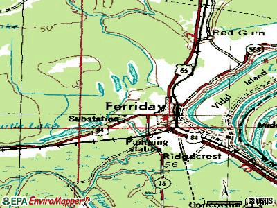 West Ferriday topographic map