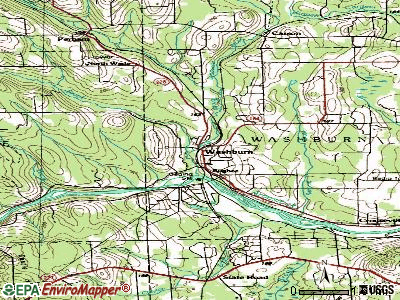 Washburn topographic map