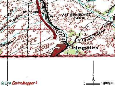 Nogales topographic map