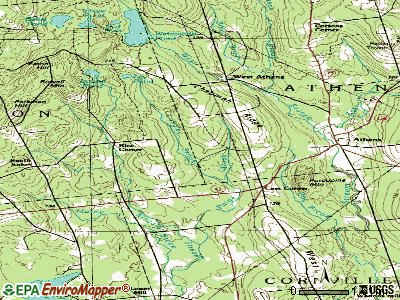 Athens topographic map