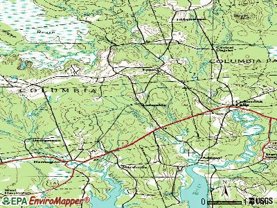 Columbia topographic map