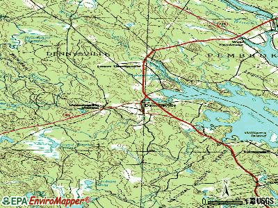Dennysville topographic map