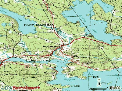 East Machias topographic map