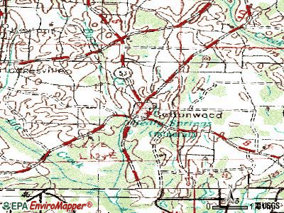 Cottonwood topographic map
