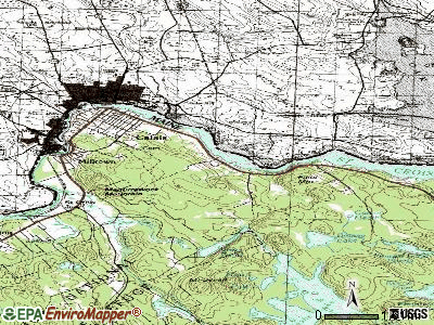 Calais topographic map